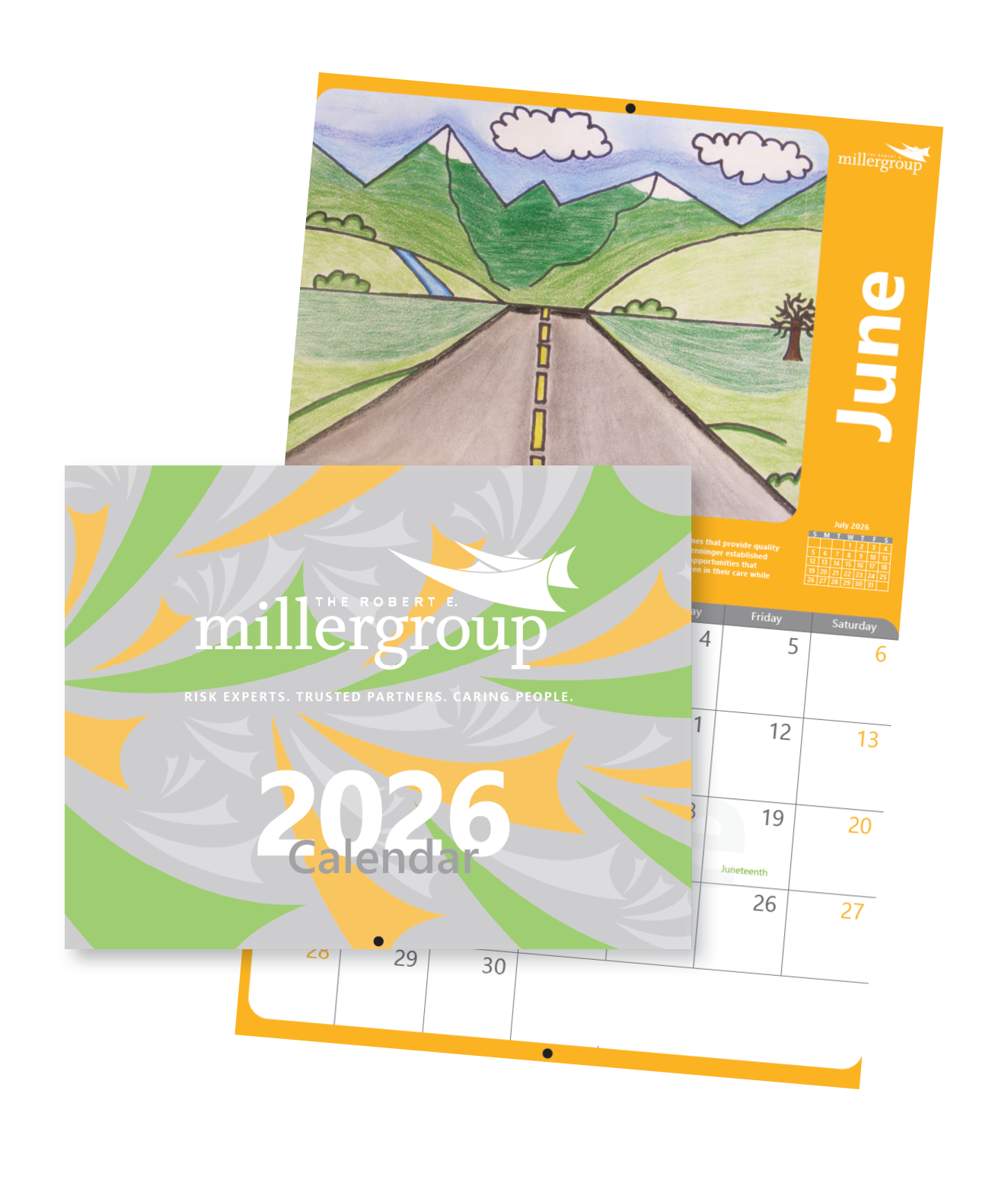 Preview of 2026 calendar cover and artwork for July